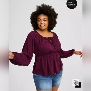 Torrid Babydoll Tie Top